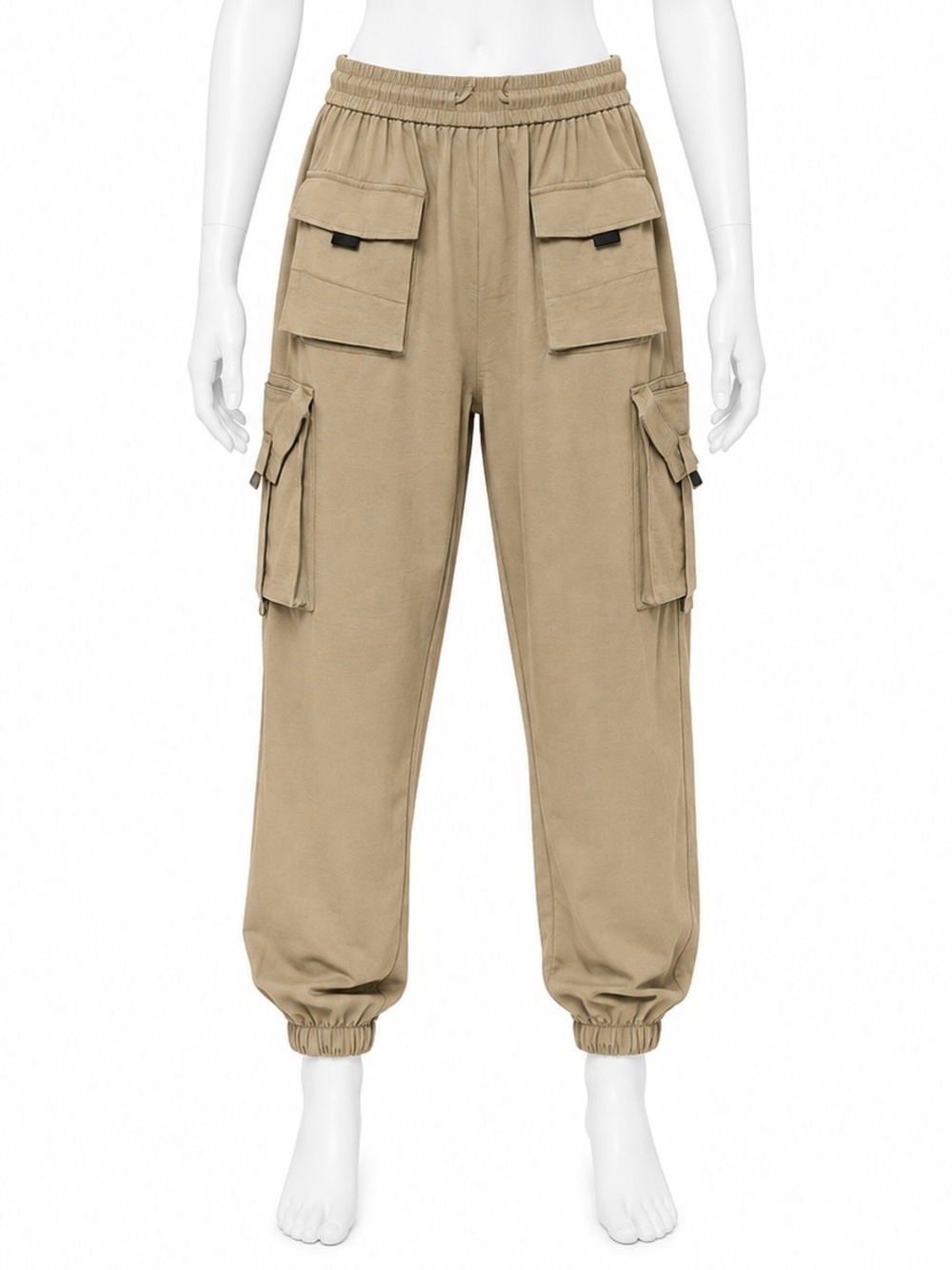 Womens Cargo Jogger Pants in Khaki